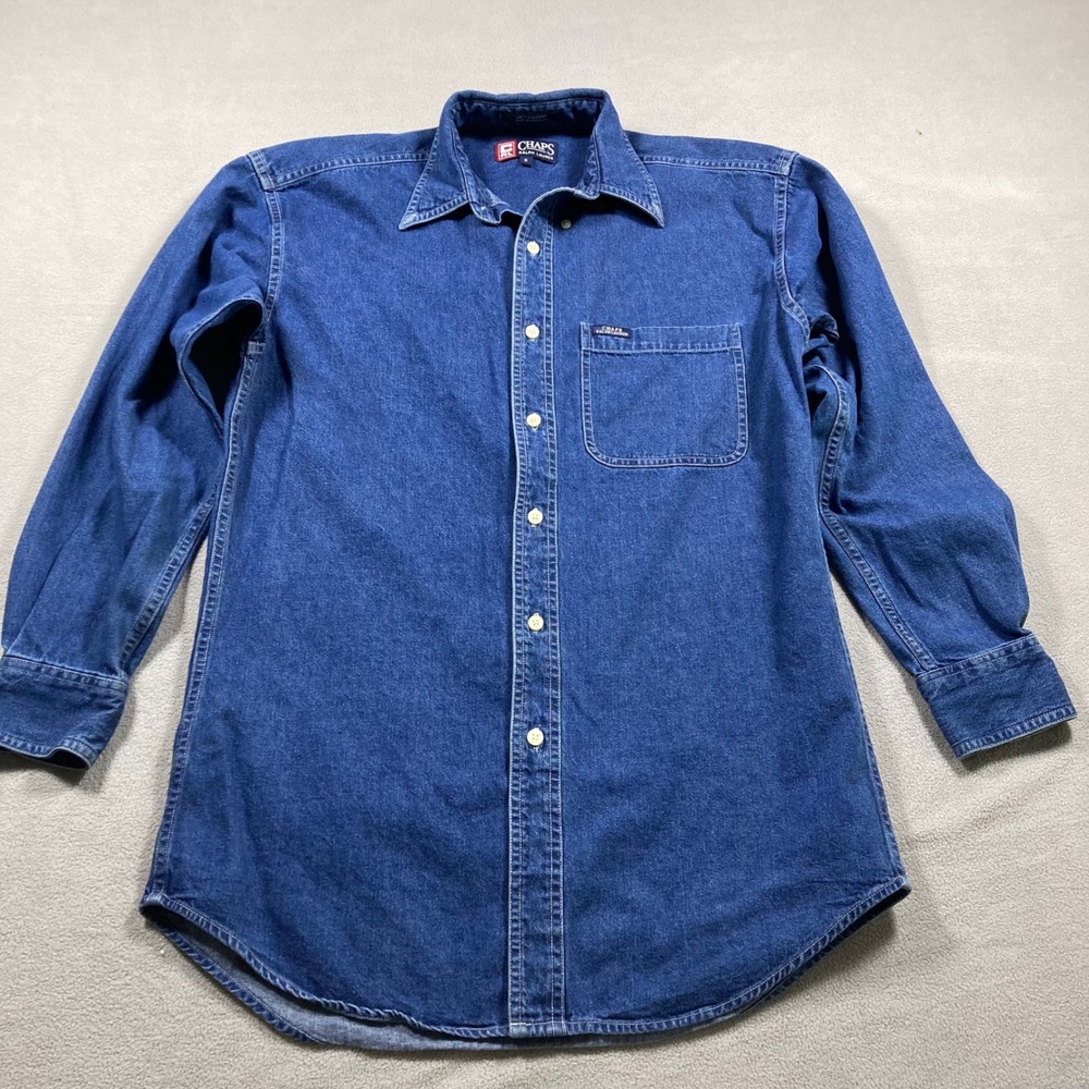 Chaps Shirt Mens Small Blue Vintage